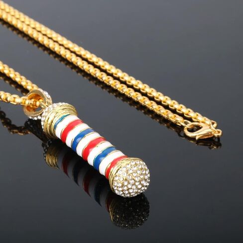 HEYu Jewelry حجر الراين الحلاق قلادة قلادة خفيفة مع سلسلة رولو 24 بوصة in Saudi Arabia