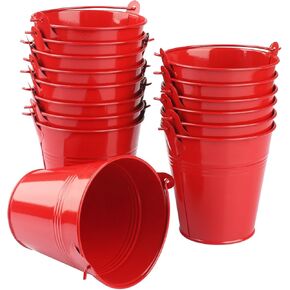 15 Pack 4 Inch Black Iron Pail, Metal Buckets with Handle, Easter Bucket,Pencil Holder and Flower Pots, Used to Carry, Store, or Even Plant, by GENHAKON.
