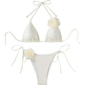 Lilosy Sexy Decorated Cheeky String Triangle Bikini 2 Piece
