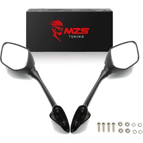 MZS Racing Motorcycle Mirrors, Fairing Rearview Side Mirror Adjust Black Compatible with YZF R1/R1M/R6/R6S | CBR600 F4 F4I | CBR250R CBR300R CBR500R CBR600RR CBR1000RR | VTR1000