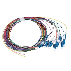 12 Strand SC/APC Fiber Optic Pigtail, 1.5 Meters SingleMode 12-Cores 9/125um Color Coded Fiber Optic Pigtail for Networks Communication System