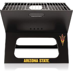 PICNIC TIME NCAA Purdue Boilermakers X-Grill Portable Grill, Camping Grill, Small Charcoal Grill for Tailgating, (Black)