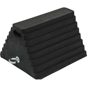 Buyers Products WC6810L Rubber Wheel Chock with Recessed Eyebolt, 10 x 8 x 6 Inch, Ideal for Shipping Docks, Vehicle Storage, Vehicle Maintenance, Trailers, Heavy Duty and Durable