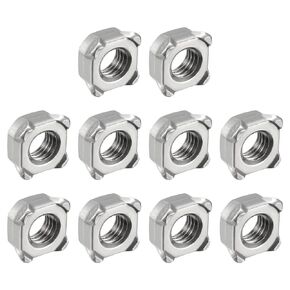 METALLIXITY Square Nuts (M8 x 1.25mm) 20Pcs, Carbon Steel Welding Nut - for Agricultural Machinery, Pipe Furniture