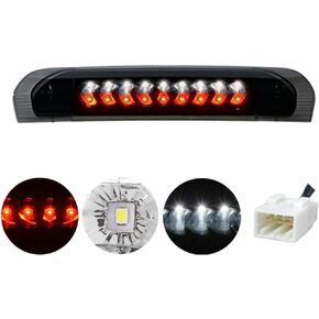 KOMAS High Mount Waterproof Dual Row LED 3rd Third Tail Rear Brake Light Cargo Lamp Replacement For 2002-2009 Dodge Ram 1500 2500 3500 (Black Smoke Lens)