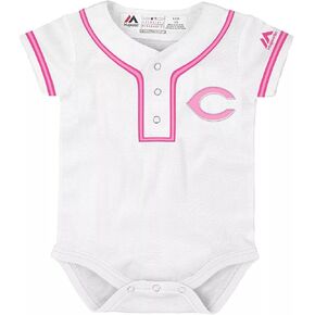 Outerstuff MLB Newborn Infants White Pink Cool Base Bodysuit Creeper Jersey