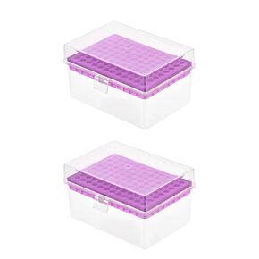 YOKIVE Pipette Tips Box, PP Tip Holder Container for 0.3ml Pipettor | Fixed Pipettes, Great for Labs and Scientific Institutes (96-Well, 6mm Hole Dia)