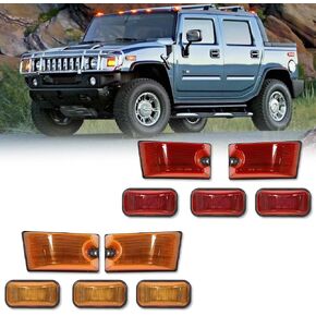 GTINTHEBOX 10pcs Smoked Lens Front Rear Cab Roof light Compatible with 2003-2009 Hummer H2, 2005-2009 Hummer H2 SUT Top Clearance Marker Front Rear Cab Roof lamp Shell in Saudi Arabia