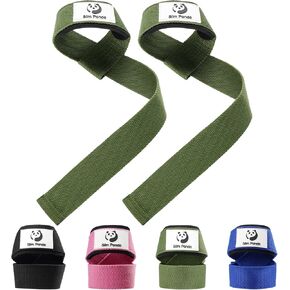 Slim Panda Wrist Straps for Weightlifting, Weight Lifting Straps with Neoprene Padding for Women & Men, Deadlift Straps with Non-Slip Silicone for Powerlifting, Strength Training, Bodybuilding