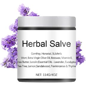 Rednow Organic Herbal Salve 4oz,Comfrey Organic Herbal Salve Ointment,Herbal Salve Comfrey,Comfrey Salve Herbal Balm Skin Body Care Ointment (1pc)