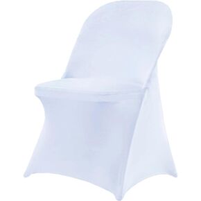 10 Pack White Folding Chair Covers, White Wedding Chair Covers, White Spandex Chair Covers, White Chair Covers for Party, Conference, White Chair Covers 10 Pcs