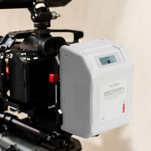 بطارية VILTROX 150W V Mount، 14.8V 10050mAh V Lock V-Mount، تدعم الشحن السريع 65W PD مع مقابس D-TAP BP USB-C USB-A وشاشة OLED للكاميرات وكاميرات الفيديو والشاشات والهواتف الذكية in Kuwait