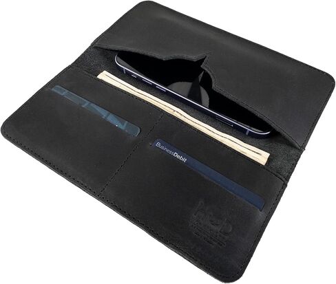 Hide & Drink, Cell Phone Wallet Handmade from Full Grain Leather - Sangria in Saudi Arabia