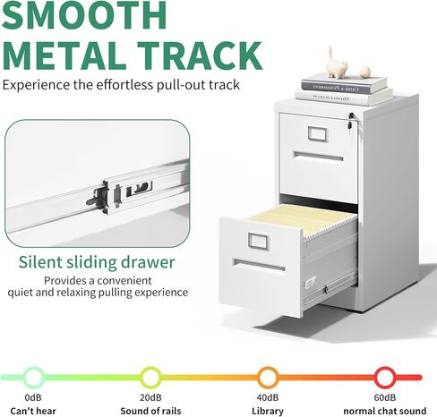 2 Drawer File Cabinet,Metal Filing Cabinets with Lock,Black Vertical File Cabinet for Home Office,Heavy Duty Metal Storage Cabinet for A4/Letter/Legal Size File,Assembly Required in Saudi Arabia