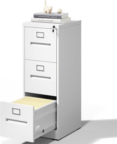 2 Drawer File Cabinet,Metal Filing Cabinets with Lock,Black Vertical File Cabinet for Home Office,Heavy Duty Metal Storage Cabinet for A4/Letter/Legal Size File,Assembly Required in Saudi Arabia