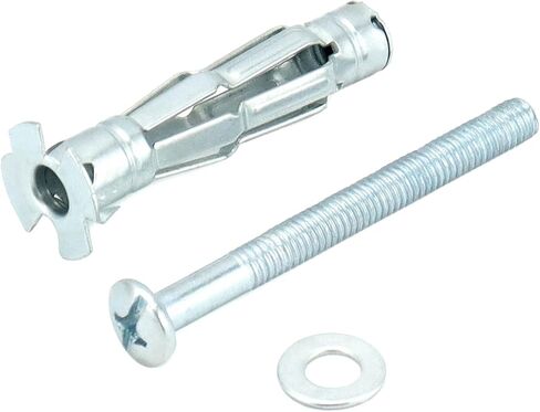 QWORK Hollow Wall Anchors, 50 Pcs 2" Long Carbon Steel Hollow Drive Wall Anchor Screws Assortment Kit Use for 1/8 to 5/8 Inch Wall Thickness, M6x52mm in Saudi Arabia