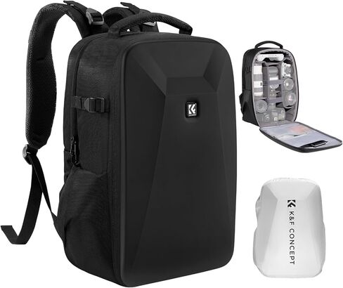 K&F Concept Camera Backpack,Hardshell Photography DSLR Camera Bag with 15-15.6 Inch Laptop Compartment Waterproof Hard Shell Camera Case Compatible for Canon/Nikon/Sony/DJI Mavic Drone in Saudi Arabia