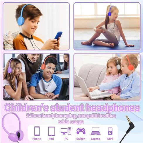 Kids Bulk Headphones for Classroom School 8 Pack Durable Wired Classroom Headphones for Kids Student Children Teens Boys Girls HD Sound 3.5mm Jack (8 Colors) in Saudi Arabia
