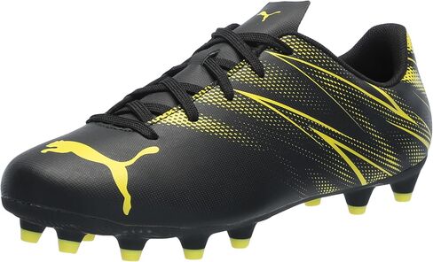 PUMA Attacanto Firm Artificial Ground Sneaker, Electric Lime Black, 12.5 US Unisex Big Kid in Saudi Arabia