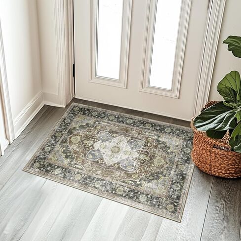 سجاد منطقة 8x10 قابل للغسل في الغسالة، سجادة 8x10 ذات كومة منخفضة، لا تساقط، سجاد منطقة لغرفة المعيشة، غرفة النوم، غرفة الطعام، مدخل المطبخ، داخلي من الطوب in Kuwait