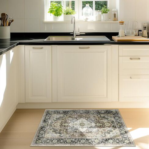 سجاد منطقة 8x10 قابل للغسل في الغسالة، سجادة 8x10 ذات كومة منخفضة، لا تساقط، سجاد منطقة لغرفة المعيشة، غرفة النوم، غرفة الطعام، مدخل المطبخ، داخلي من الطوب in Kuwait