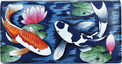 Anna by Anuschka Women's Hand Painted Leather Two-fold Clutch Wallet in Saudi Arabia