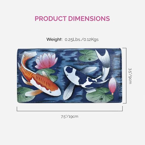 Anna by Anuschka Women's Hand Painted Leather Two-fold Clutch Wallet in Saudi Arabia