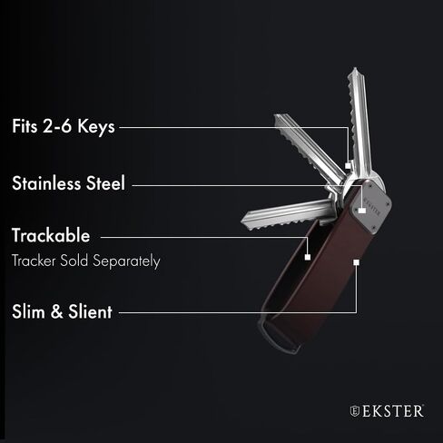 Ekster Key Case | Smart Key Organizer Keychain | Compact Key Holder with Key Finder and Loop for Car Keys | Key Holder for Keychain | Men's Keyrings & Keychains Holder (Black on Black) in Saudi Arabia