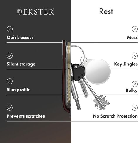 Ekster Key Case | Smart Key Organizer Keychain | Compact Key Holder with Key Finder and Loop for Car Keys | Key Holder for Keychain | Men's Keyrings & Keychains Holder (Black on Black) in Saudi Arabia