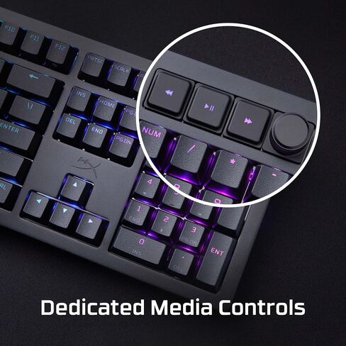 HyperX Alloy Rise – Hot-Swappable Mechanical Gaming Keyboard, PC, Ambient Light Sensor, Gasket Mounted, HyperX Linear Switches in Kuwait