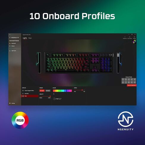 HyperX Alloy Rise – Hot-Swappable Mechanical Gaming Keyboard, PC, Ambient Light Sensor, Gasket Mounted, HyperX Linear Switches in Kuwait
