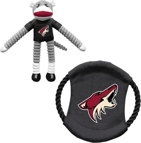 Littlearth NHL Unisex-Adult NHL Sock Monkey and Flying Disc Pet Toy Combo Set in Saudi Arabia