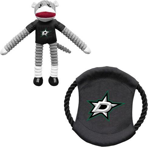 Littlearth NHL Unisex-Adult NHL Sock Monkey and Flying Disc Pet Toy Combo Set in Saudi Arabia