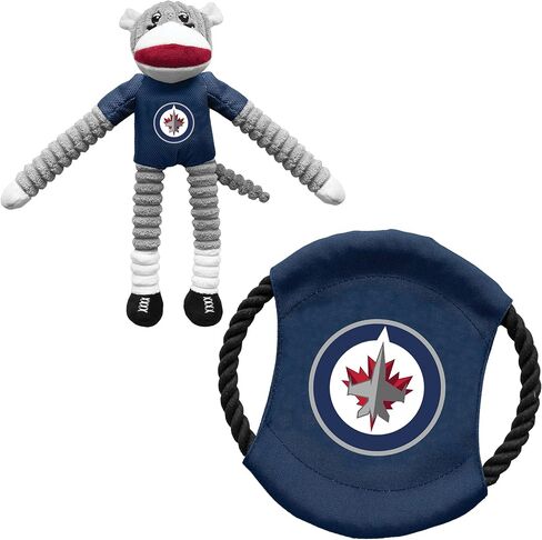 Littlearth NHL Unisex-Adult NHL Sock Monkey and Flying Disc Pet Toy Combo Set in Saudi Arabia