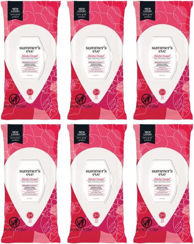 Summer's Eve Sheer Floral Daily Refreshing Feminine Wipes, Removes Odor, pH balanced, 16 count, (Pack of 2) in Saudi Arabia