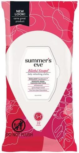 Summer's Eve Sheer Floral Daily Refreshing Feminine Wipes, Removes Odor, pH balanced, 16 count, (Pack of 2) in Saudi Arabia