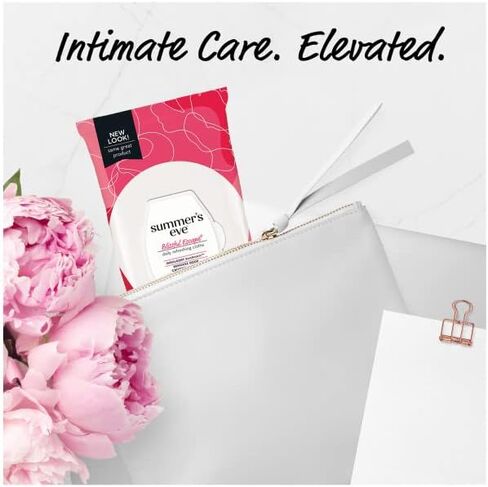 Summer's Eve Sheer Floral Daily Refreshing Feminine Wipes, Removes Odor, pH balanced, 16 count, (Pack of 2) in Saudi Arabia