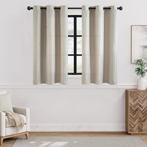 jinchan Linen Textured 75% Blackout Curtain 54 Inch Length for Living Room Room Darkening Thermal Insulated Grommet Top Window Drape for Bedroom 38x54 Grey 1 Panel in Saudi Arabia