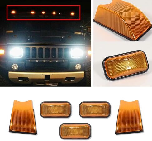 GTINTHEBOX 10pcs Smoked Lens Front Rear Cab Roof light Compatible with 2003-2009 Hummer H2, 2005-2009 Hummer H2 SUT Top Clearance Marker Front Rear Cab Roof lamp Shell in Saudi Arabia