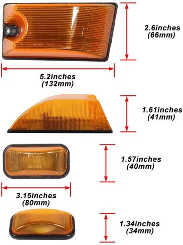 GTINTHEBOX 10pcs Smoked Lens Front Rear Cab Roof light Compatible with 2003-2009 Hummer H2, 2005-2009 Hummer H2 SUT Top Clearance Marker Front Rear Cab Roof lamp Shell in Saudi Arabia
