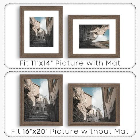 Space Art Deco، إطار ملصق خشبي مقاس 13 × 19 بني داكن - عرض صور مقاس 11 × 17 مع حصيرة أو 13 × 19 بدون حصيرة، إطار معرض حائط أفقي أو عمودي مع زجاج حقيقي للأعمال الفنية (عبوتان) in Kuwait