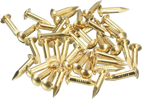 uxcell 60 Pcs Small Tiny Nails 2.8mmx10mm(DxL) Tiny Brass Nails Hardware Nails Small Nail for Wooden DIY Decorative Boxes Household Accessories, Brass Tone in Kuwait
