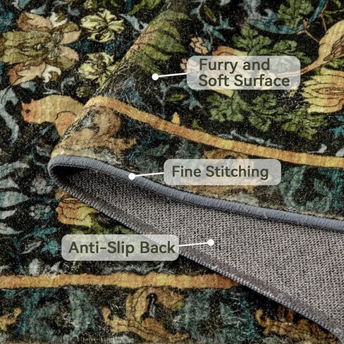 سجادة المدخل - 2'x3' سجادة بوهو ناعمة ذات كومة منخفضة وقابلة للغسل، سجاد صغير غير قابل للانزلاق داخلي للباب الأمامي ومدخل المطبخ والحمام، سجادة عتيقة مقاومة للبقع (كاكي، 2x3 قدم) in Kuwait