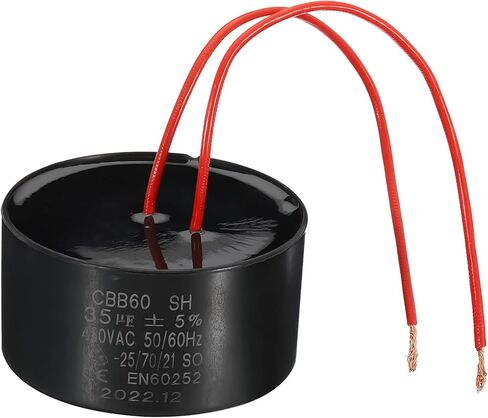 PATIKIL CBB60 50uf Running Capacitor,1Pcs AC 450V 50/60Hz Cylinder Bottom with 2 Red Wires 17cm for Water Pump,Deep Well Pump Motor Star,2.96 x 1.83inch in Saudi Arabia