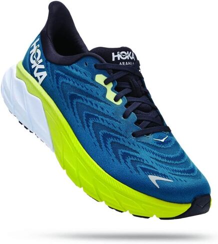 HOKA ONE ONE Mens Arahi 6 Textile Ocean Mist Lime Glow Trainers 11 US in Saudi Arabia