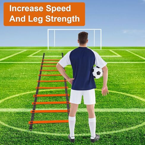 Soccer Training Equipment Agility Training Pole Set, 6 Spring Soccer Plug-in Type Dribbling Pole, Agility Ladder, 10 Soccer Cones for Speed Training, Soccer Training, Basketball Athletes Kids in Saudi Arabia