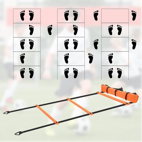 Soccer Training Equipment Agility Training Pole Set, 6 Spring Soccer Plug-in Type Dribbling Pole, Agility Ladder, 10 Soccer Cones for Speed Training, Soccer Training, Basketball Athletes Kids in Saudi Arabia