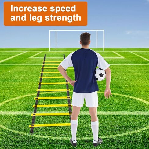 Soccer Training Equipment Agility Training Pole Set, 6 Spring Soccer Plug-in Type Dribbling Pole, Agility Ladder, 10 Soccer Cones for Speed Training, Soccer Training, Basketball Athletes Kids in Saudi Arabia