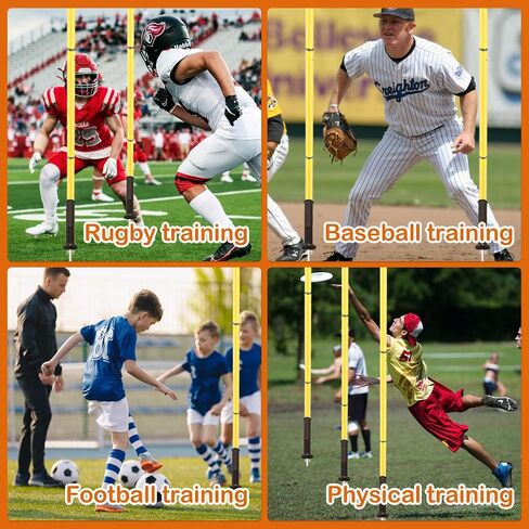 Soccer Training Equipment Agility Training Pole Set, 6 Spring Soccer Plug-in Type Dribbling Pole, Agility Ladder, 10 Soccer Cones for Speed Training, Soccer Training, Basketball Athletes Kids in Saudi Arabia