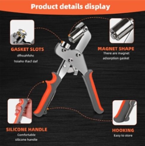 Grommet Tool Kit, Handheld Grommet Pliers with 600PCS 3/8 Inch Grommets, Heavy Duty Grommet Kit, Eyelet Pliers Kit for DIY Banner Tarp Leather Repair and Installation in Saudi Arabia
